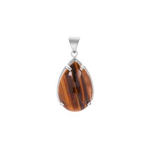 31.48ct Yellow Tiger's Eye Sterling Silver Pendant