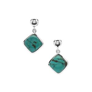 11cts Lhasa Turquoise Sterling Silver Aryonna Earrings 