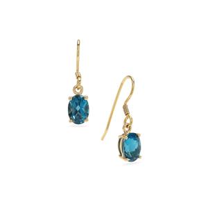 London Blue Topaz 9K Gold Earrings 