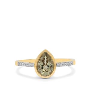 Csarite® & Diamond 9K Gold Ring ATGW 1.25cts