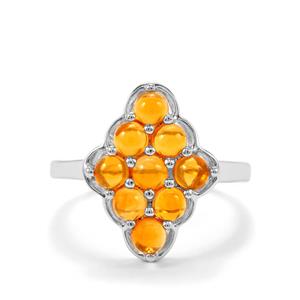 1.18ct Mexican Fire Opal Sterling Silver Ring