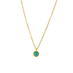 0.50ct Hubei Turquoise Gold Tone Sterling Silver Necklace 
