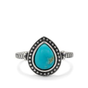 1.55cts Armenian Turquoise Sterling Silver Oxidized Ring 