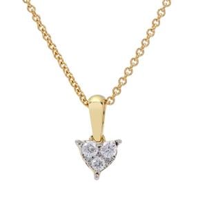1/10ct Diamond 9K Gold Pendant Necklace 