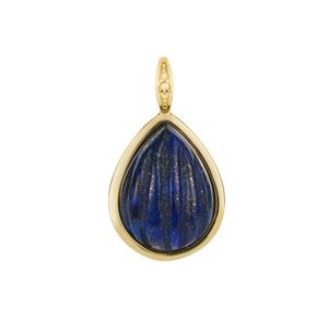 Sar-i-Sang Lapis Lazuli Pendant in Gold Tone Sterling Silver 9cts