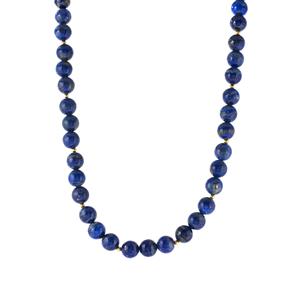 291.80cts Lapis Lazuli Gold Tone Sterling Silver Necklace 