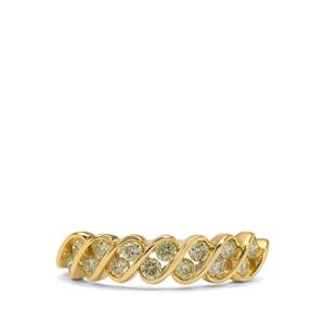 1/2ct Natural Yellow Diamonds 9K Gold Ring