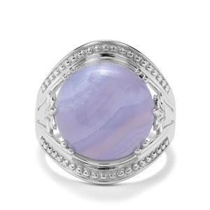 9.66ct Blue Lace Agate Sterling Silver Ring