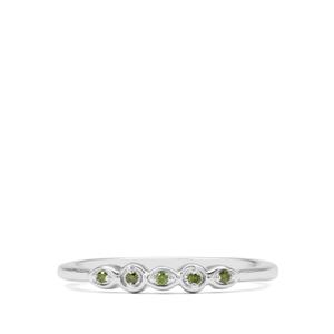 Green Diamond Sterling Silver Ring 