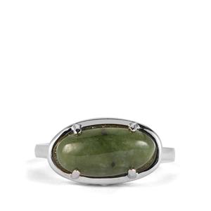 4.07ct Nephrite Jade Sterling Silver Ring