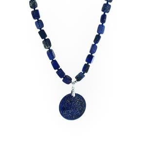 182cts Lapis Lazuli Sterling Silver Necklace 