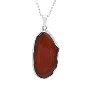 25.30ct Agate Sterling Silver Aryonna Pendant Necklace 