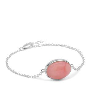 7.72ct Peruvian Pink Opal Sterling Silver Aryonna Bracelet 