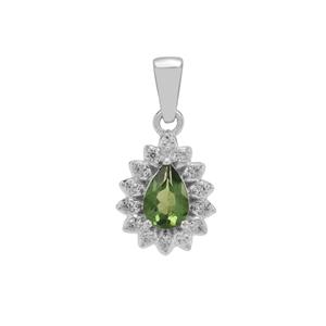 Mandrare Apatite & White Zircon Sterling Silver Pendant ATGW 1.00cts