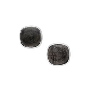 5.50ct Sierra Leone Black Rutilite Quartz Sterling Silver Aryonna Earrings 