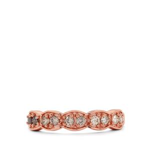 1/3ct Natural Ombre Diamonds 9K Rose Gold Ring 