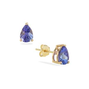 1.50cts AA Tanzanite 9K Gold Earrings 