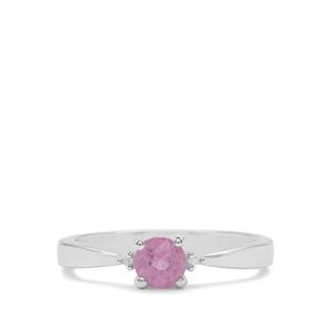 Ilakaka Hot Pink Sapphire & White Zircon Sterling Silver Ring ATGW 0.73ct (F)