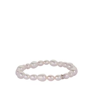 Kaori Cultured Pearl Sterling Silver Stretchable Bracelet 