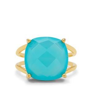 Aqua Chalcedony Ring in Gold Plated Sterling Silver 8.50cts