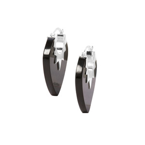 Black Onyx Earrings in Sterling Silver 36.30cts