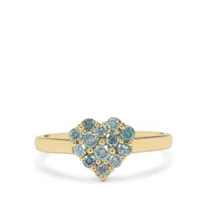 1/2ct Blue Lagoon Diamonds 9K Gold Ring