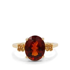 Madeira Citrine Ring with Diamantina Citrine in 9K Gold 3.19cts