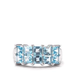 2.78ct Electric Blue Topaz Sterling Silver Ring