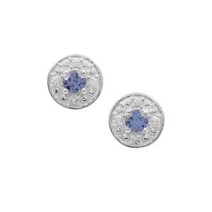 Tanzanite Earrings with White Zircon in Sterling Silver 0.80ct
