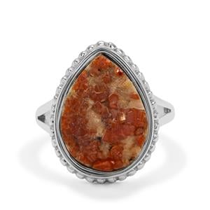 Drusy Vanadinite Ring in Sterling Silver 13.50cts