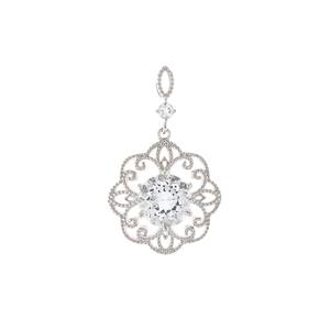 Ice White Topaz Pendant in Sterling Silver 4.30cts