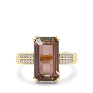 Pink Diaspore & Diamond 18K Gold Arthur Ivy Ring MTGW 7.22cts