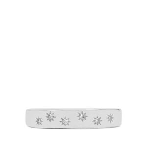 0.09cts White Zircon Sterling Silver Ring 