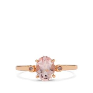 Alto Ligonha Morganite & Natural Pink Diamond 9K Rose Gold Ring ATGW 1.10cts