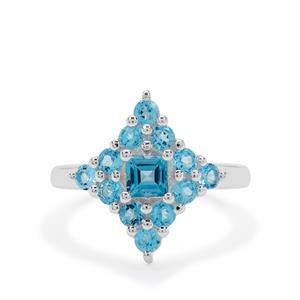 1.60ct Swiss Blue Topaz Sterling Silver Ring