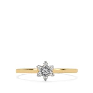 1/20cts Diamonds 9K Gold Ring 