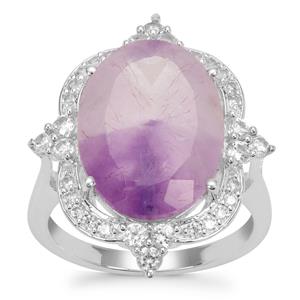 Boudi Hourglass Amethyst Ring with White Zircon in Sterling Silver 8.75cts