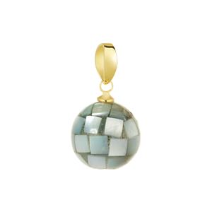 Mother of Pearl Gold Tone Sterling Silver Pendant 