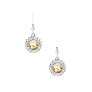 Baltic Champagne Amber Sunflower Earrings in Sterling Silver (7.50mm)