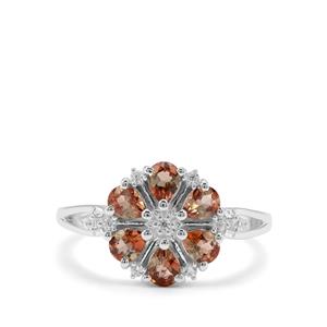 Sopa Andalusite & White Zircon Sterling Silver Ring ATGW 1.03cts
