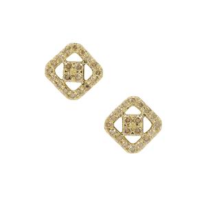 1/2ct Champagne Argyle Diamonds 9K Gold Earrings 
