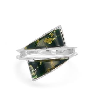 Baltic Green Amber Ring in Sterling Silver (13x5.50mm)
