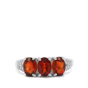 Madeira Citrine & White Zircon Sterling Silver Ring ATGW 2.20cts