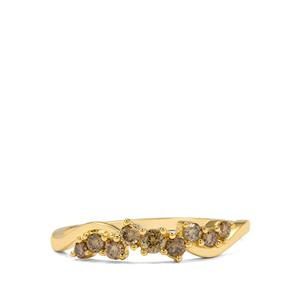 1/3ct Cape Champagne Diamonds 9K Gold Ring 