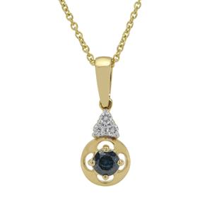 1/4ct Blue & White Diamonds 9K Gold Necklace