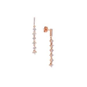 1/4ct Diamond 9K Rose Gold Earrings 