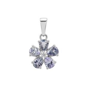 Tanzanite Pendant with White Zircon in Sterling Silver 1.40cts
