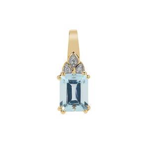 Aquaiba™ Beryl Pendant with Diamond in 9K Gold 1.30cts