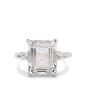 6ct White Topaz Sterling Silver Ring 
