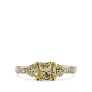 Csarite® & Diamond 9K Gold Ring ATGW 1.60cts